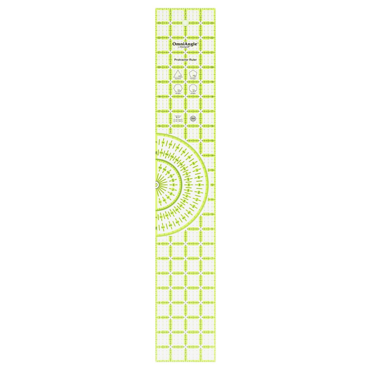 OmniAngle™ by Omnigrid® 4" x 24" Protractor Ruler